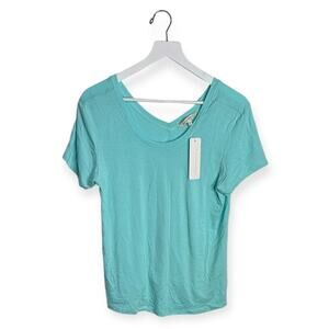 Soft Surroundings Bella Convertible Tee T-shirt in Aqua Splash NEW W1860 Sz MP